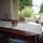 Dining area with view of bay