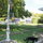 Old iron lamp post, especially beautiful at night.  Was very happy to get it working.