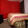 This is the bed room with a queen size bed.