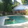Our secluded, private backyard pool and hot tub
