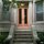 Front of the building. Sit on the stoop, Brooklyn-style!