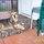 Ginger relaxing on the back deck