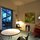 the living area with the garden courtyard outside.  
