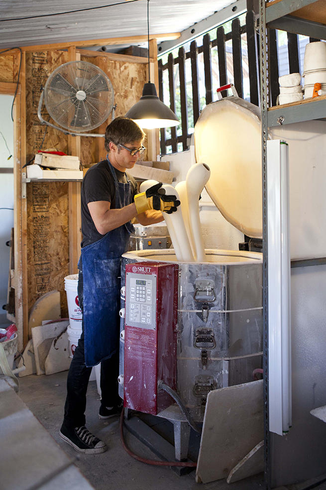 Jonathan is now committed to his passion—designing and producing his own line of short run, limited edition, slipcast lamps.