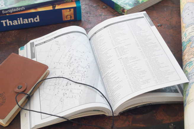 Kiminari’s home is filled with maps, globes, and guides to places he’s traveled—as well as those he plans to visit in the future.