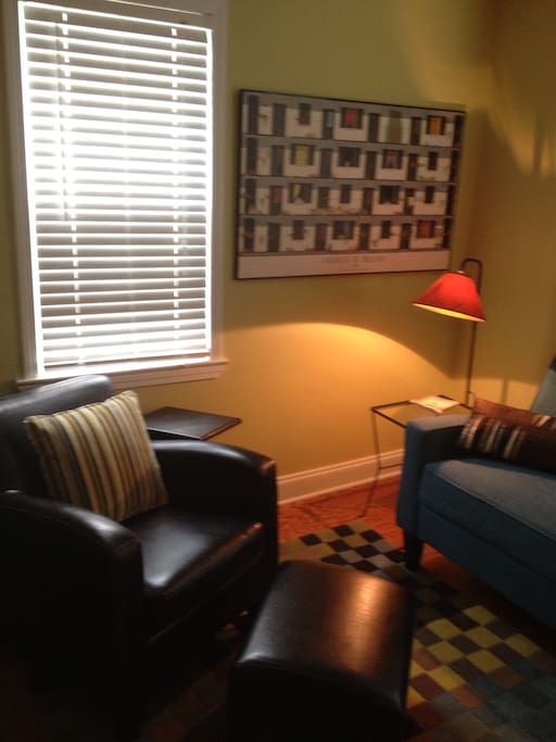 Living room with a mid century vibe