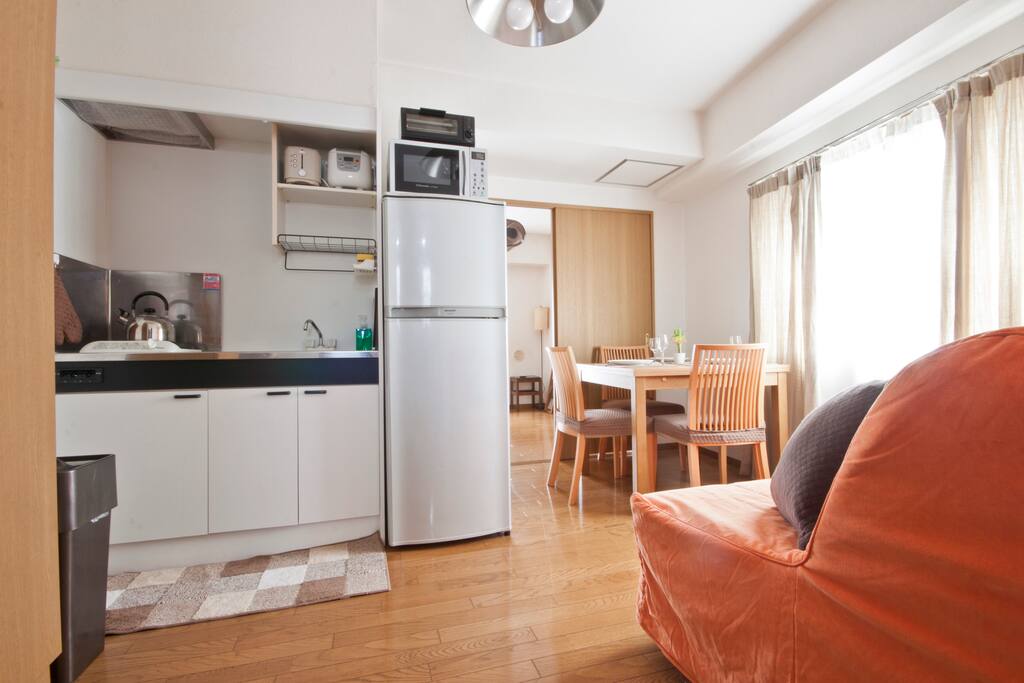 Kitchen/Lounge Dining room. Looking toward the bedroom.  