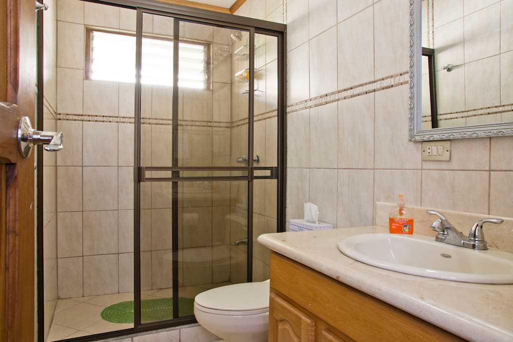 Large semi-private bathroom cleaned twice a day!