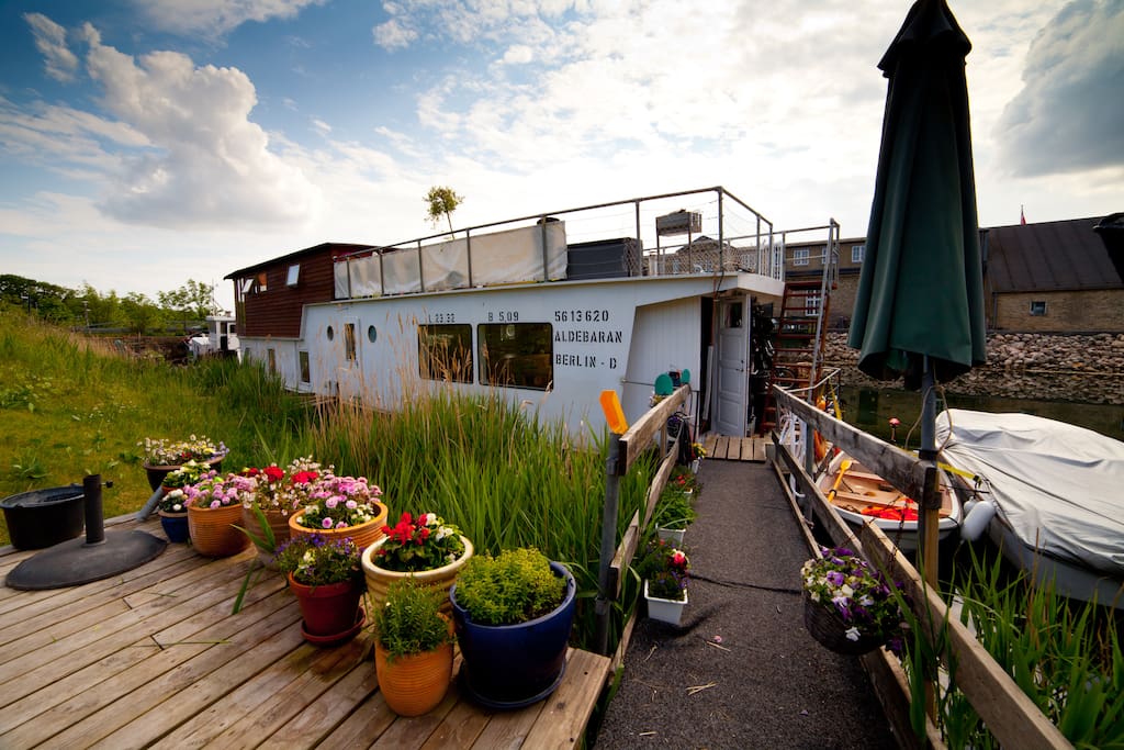 Small decking area and gangplank entrance way