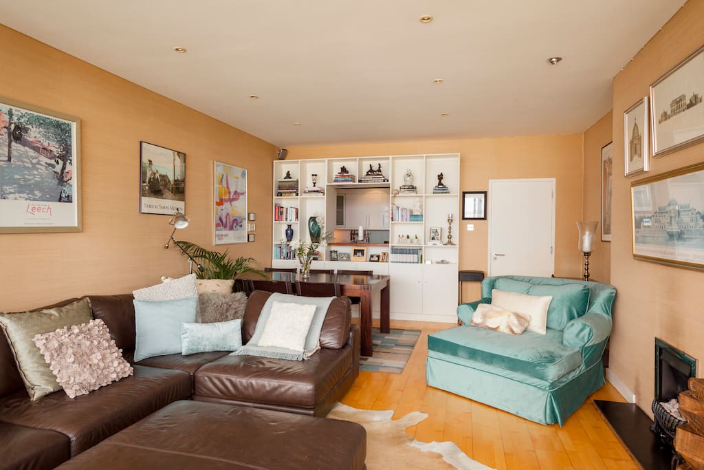 View of the living and dining space and into the kitchen