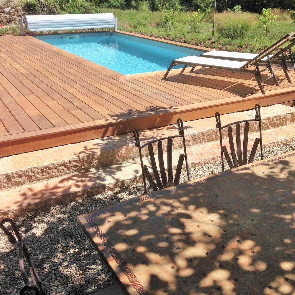 Gorges du tarn, heated swimmingpool houses for rent in quézac Ingerichte kamers lila